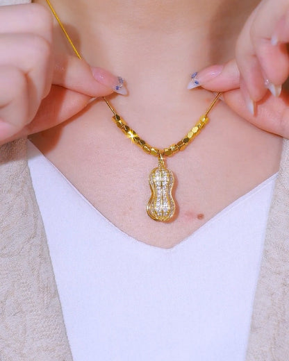 18K Gold Plated Peanut Droplet Necklace