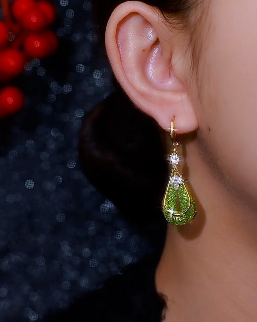 Verdant Splendor 18k Gold-Plated Earrings