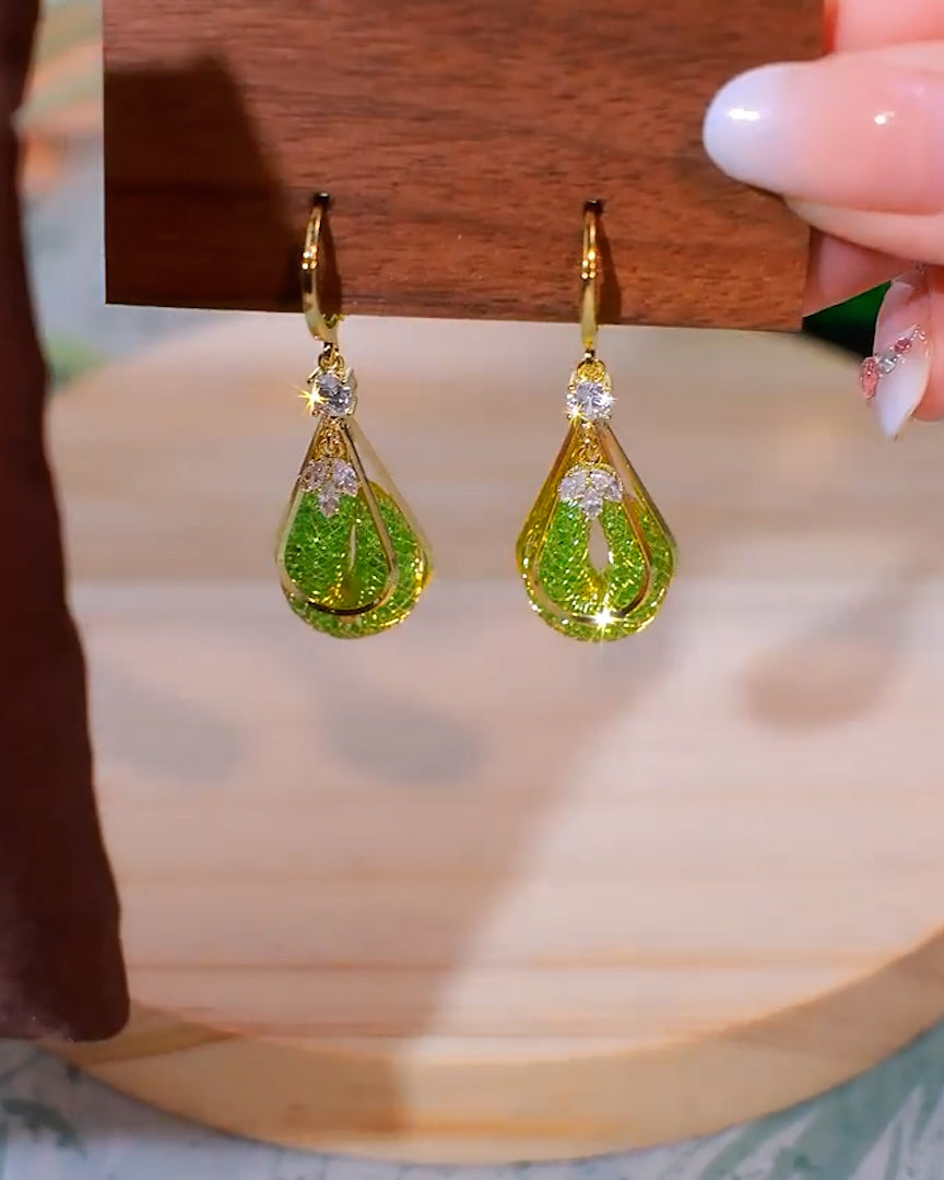 Verdant Splendor 18k Gold-Plated Earrings