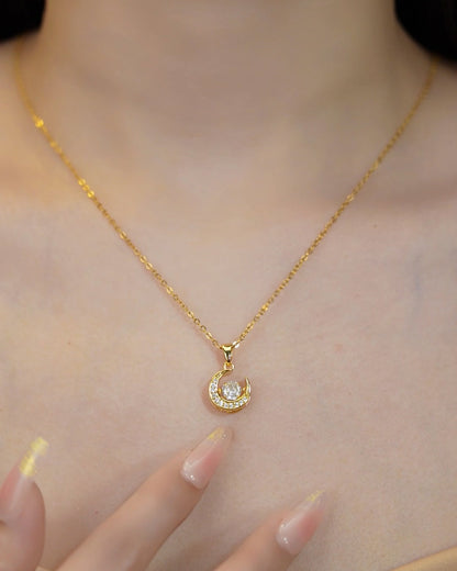 18K Gold Plated Moon Necklace