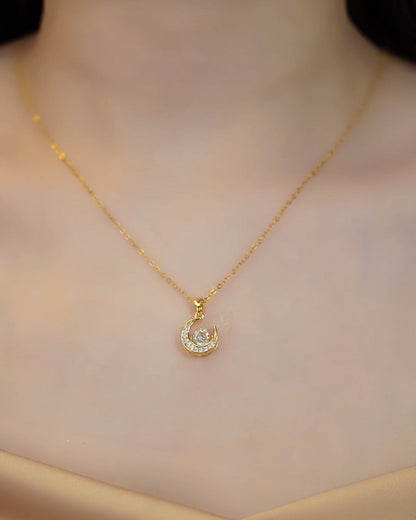 18K Gold Plated Moon Necklace