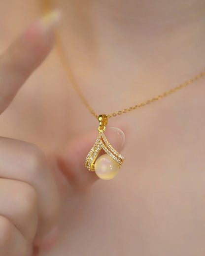 18K Gold Plated Moon Stone Necklace