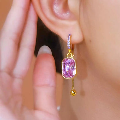 Luxury zircon earrings(18k gold plated)