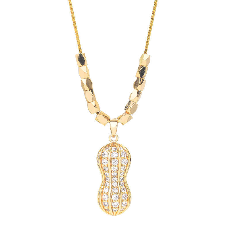 18K Gold Plated Peanut Droplet Necklace