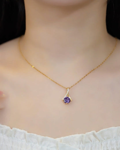 18K Gold Plated Pristine Sapphire Necklace