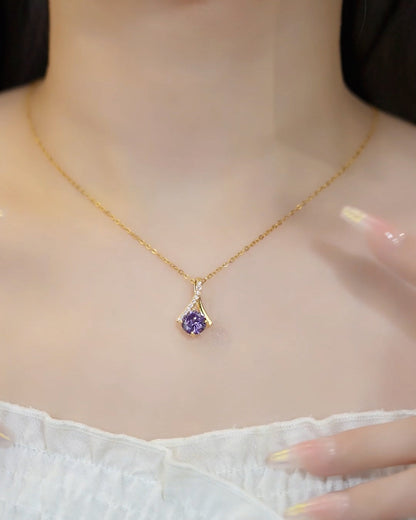 18K Gold Plated Pristine Sapphire Necklace