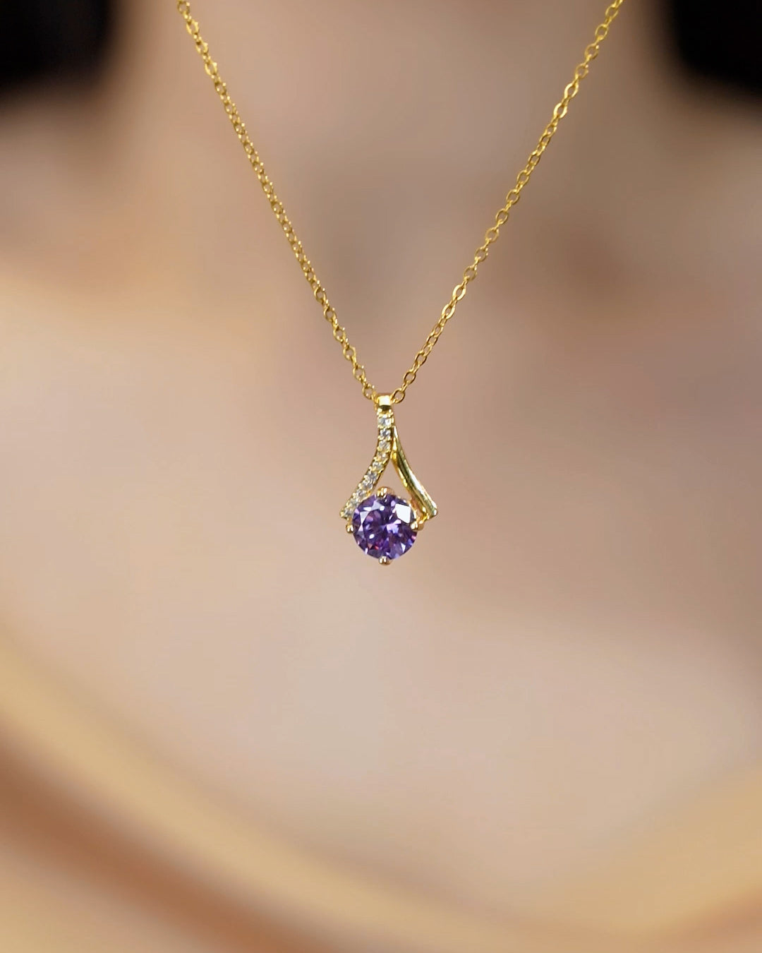 18K Gold Plated Pristine Sapphire Necklace