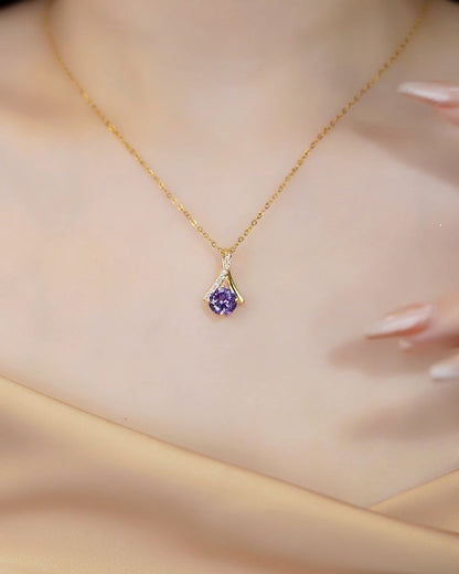 18K Gold Plated Pristine Sapphire Necklace