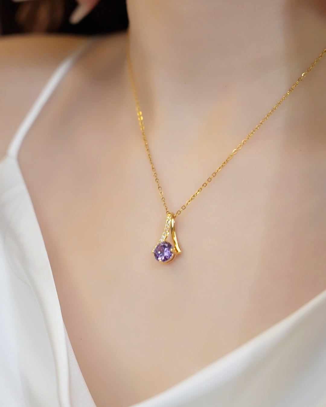 18K Gold Plated Pristine Sapphire Necklace