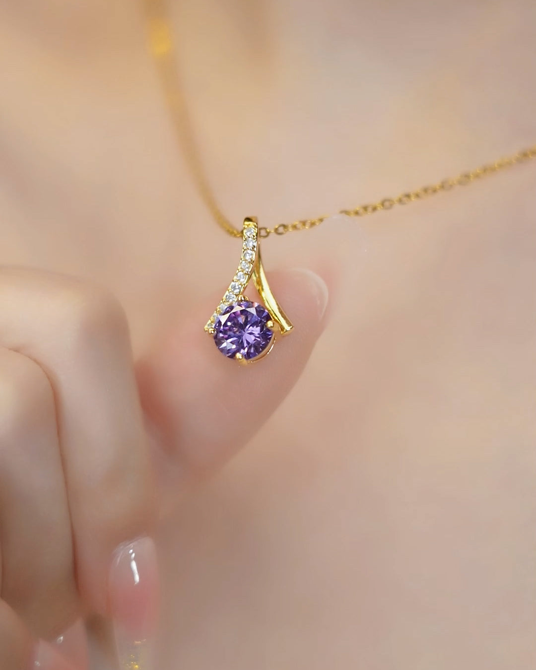 18K Gold Plated Pristine Sapphire Necklace