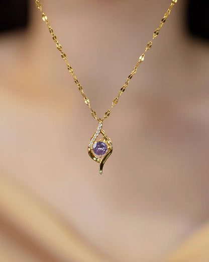 18K Gold Plated Classis Sapphire Necklace