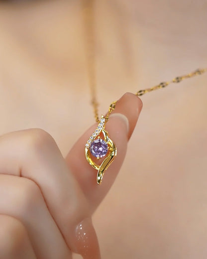 18K Gold Plated Classis Sapphire Necklace