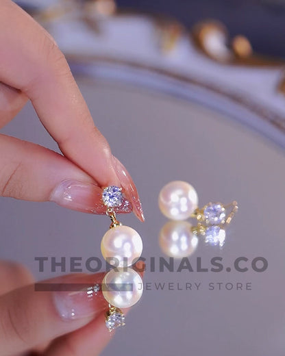 18K Gold Plated Pearl Essence Studs