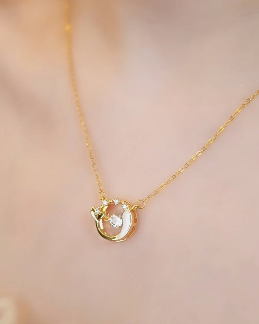 18K Gold Plated Oval Necklace