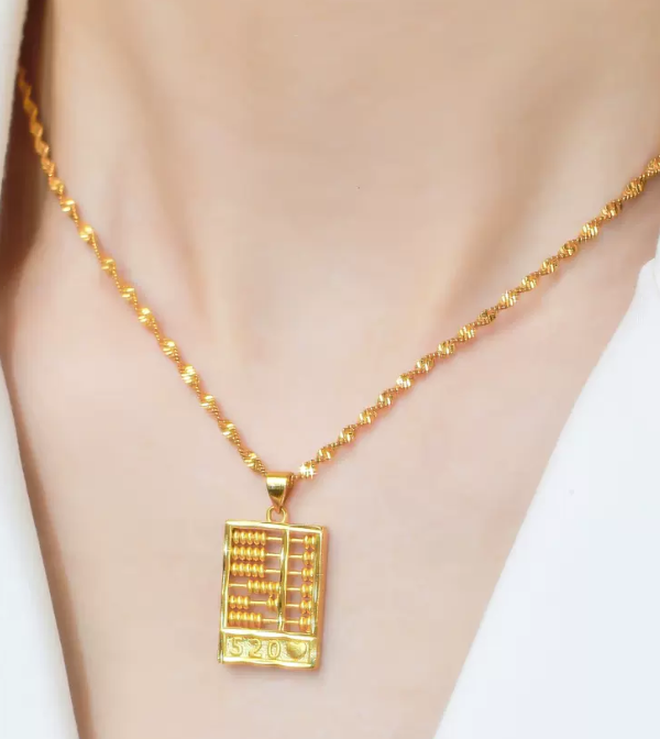 Gold abacus necklace(24k gold plated)