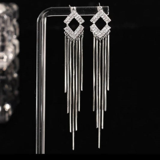 Geometric Zircon S925 Sterling Silver Earrings