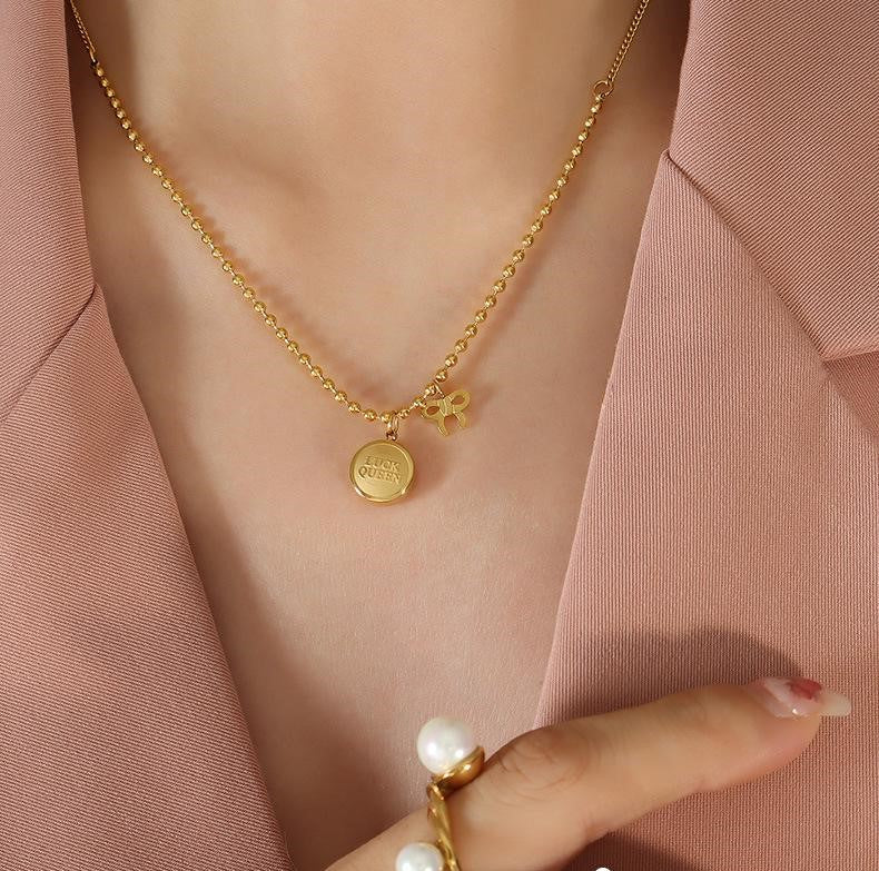 Luck Queen Necklace (24K Gold Plated)