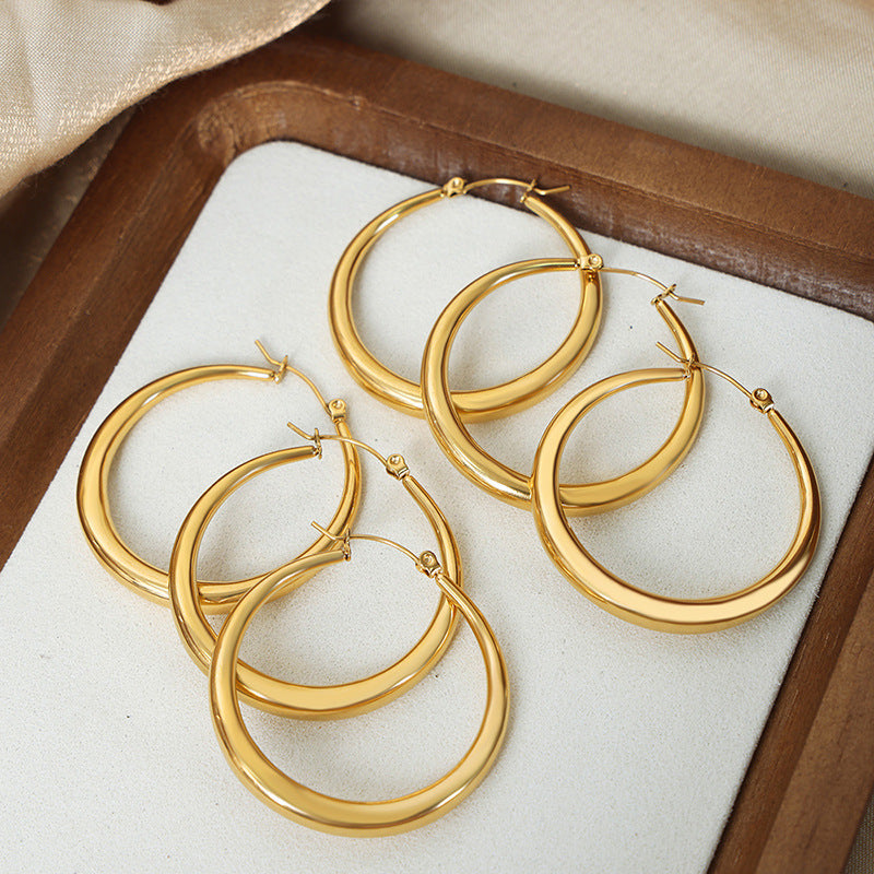 Zaria 18K Gold-Plated Classic Hoop Earrings