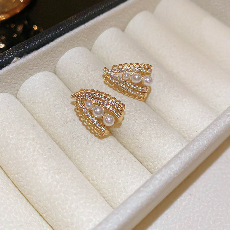 Nazia 18K Gold-Plated Pearl & Zircon Arch Earrings