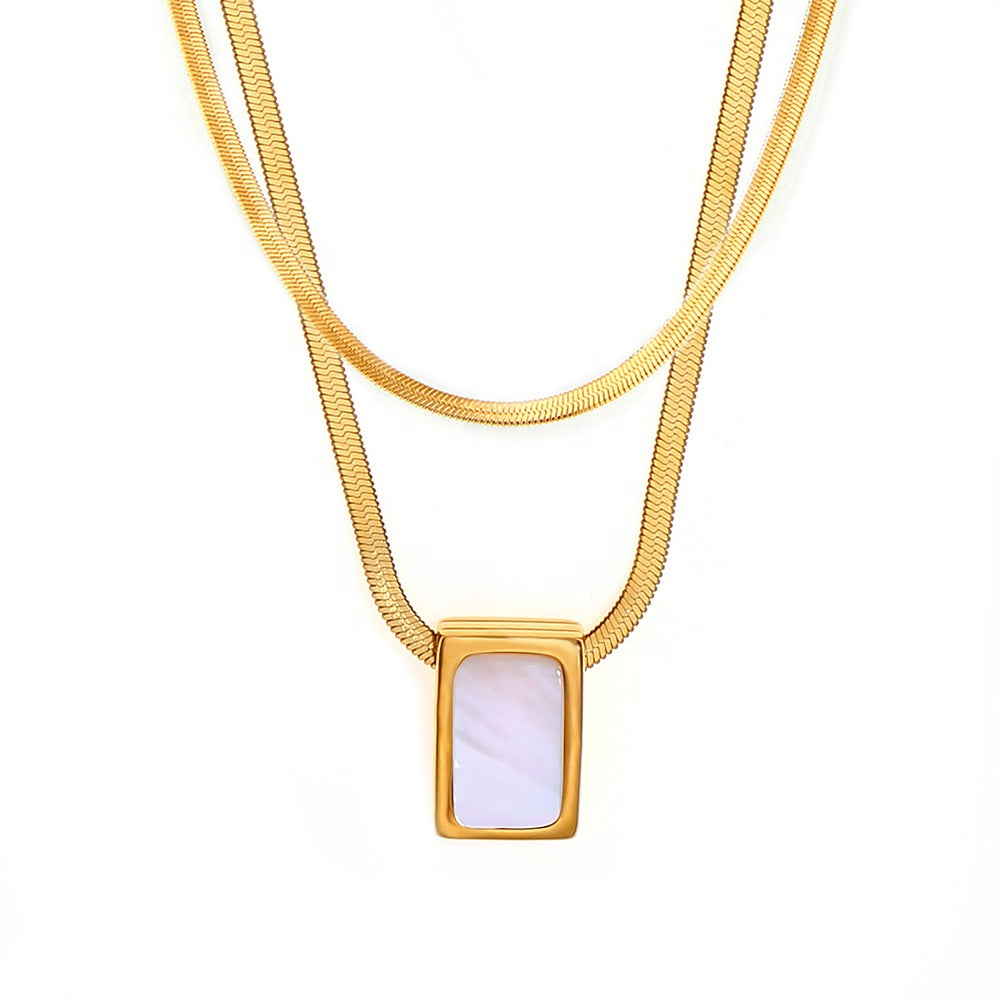 Ayla 18K Gold-Plated Mother of Pearl Pendant Necklace